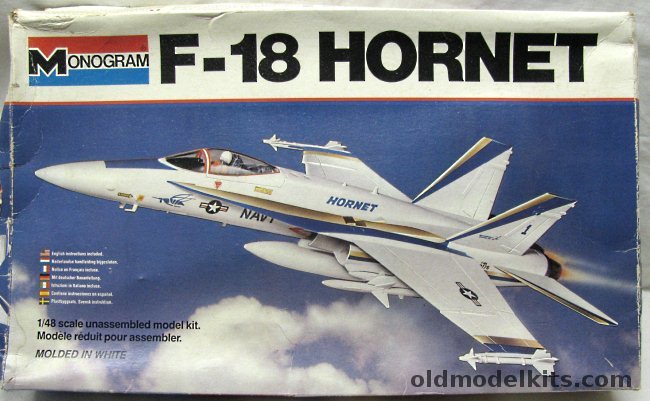 Monogram 1/48 F-18 Hornet Demo Version (F/A-18 - A-18) US Navy or Marines, 5802 plastic model kit